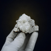 White Apophyllite with Stilbite on Rock Matrix – Natural Mineral Specimen