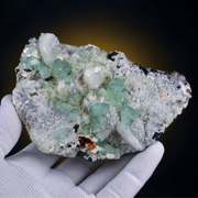 Natural Green Apophyllite with Heulandite Crystal Specimen – India