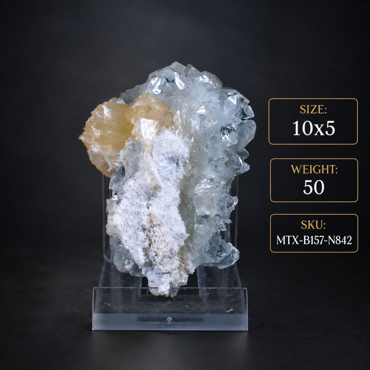 Natural Apophyllite with Stilbite Crystal Cluster – 50 g