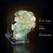 Natural Green Apophyllite with Stilbite Mineral Specimen – 130g