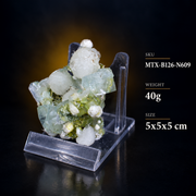 Natural Apophyllite with Heulandite &amp; Okenite Mineral Specimen – 40g