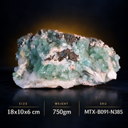 Natural Green Apophyllite with Heulandite & Scolecite Crystal Specimen – India