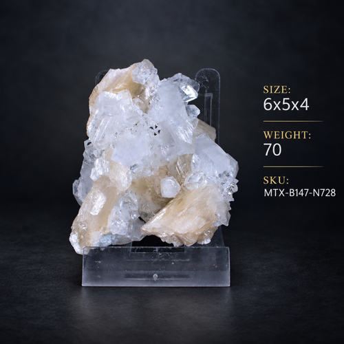 Apophyllite & Stilbite Crystal Cluster | 6 × 5 × 4 cm | 70 g
