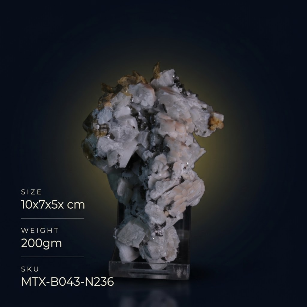 Apatite and Pyrite and Tourmaline specimen — India, 200 g.