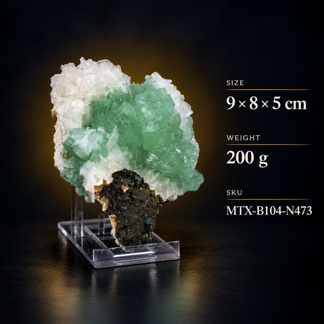Natural Green Apophyllite Crystal Specimen – 200 g
