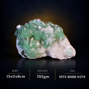 Natural Green Apophyllite, Stilbite with Heulandite Crystal Specimen – India