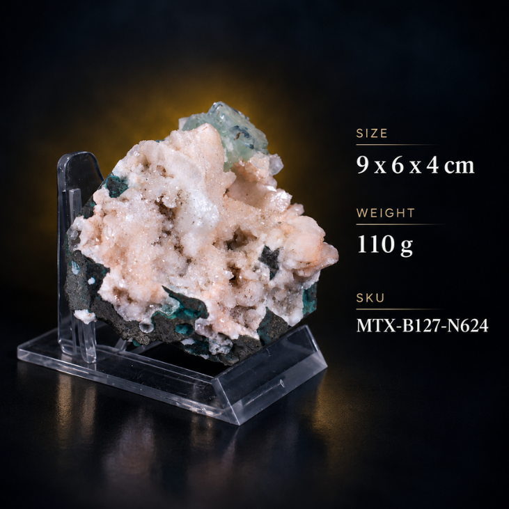 Natural Stilbite with Apophyllite Mineral Specimen – 110g