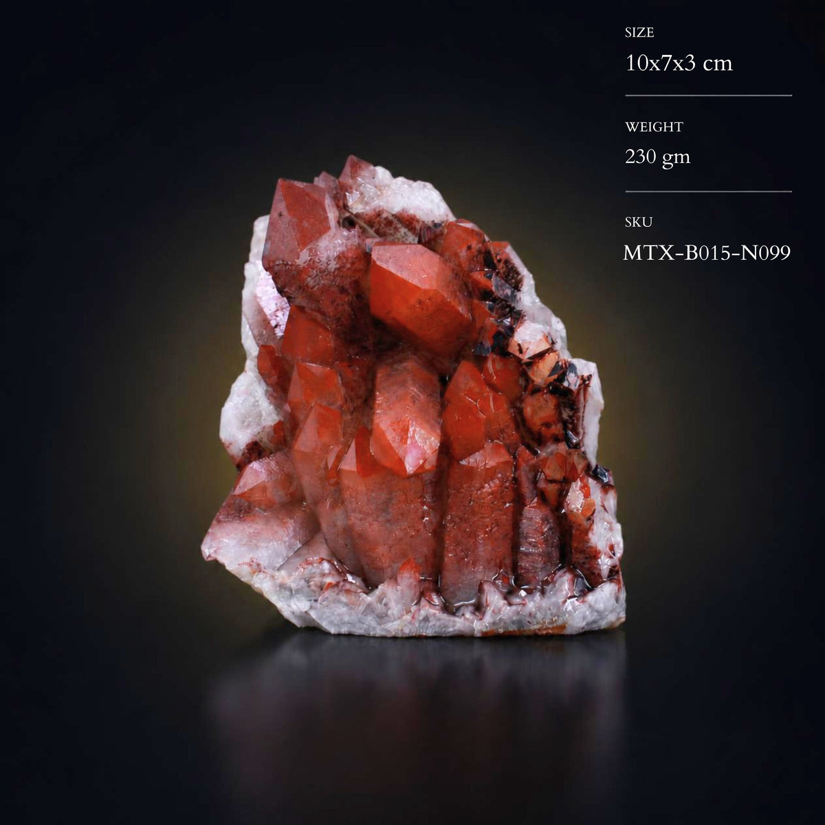 Natural Red Hematite Quartz Mineral Specimen 10 × 7 × 3 cm, 230 g