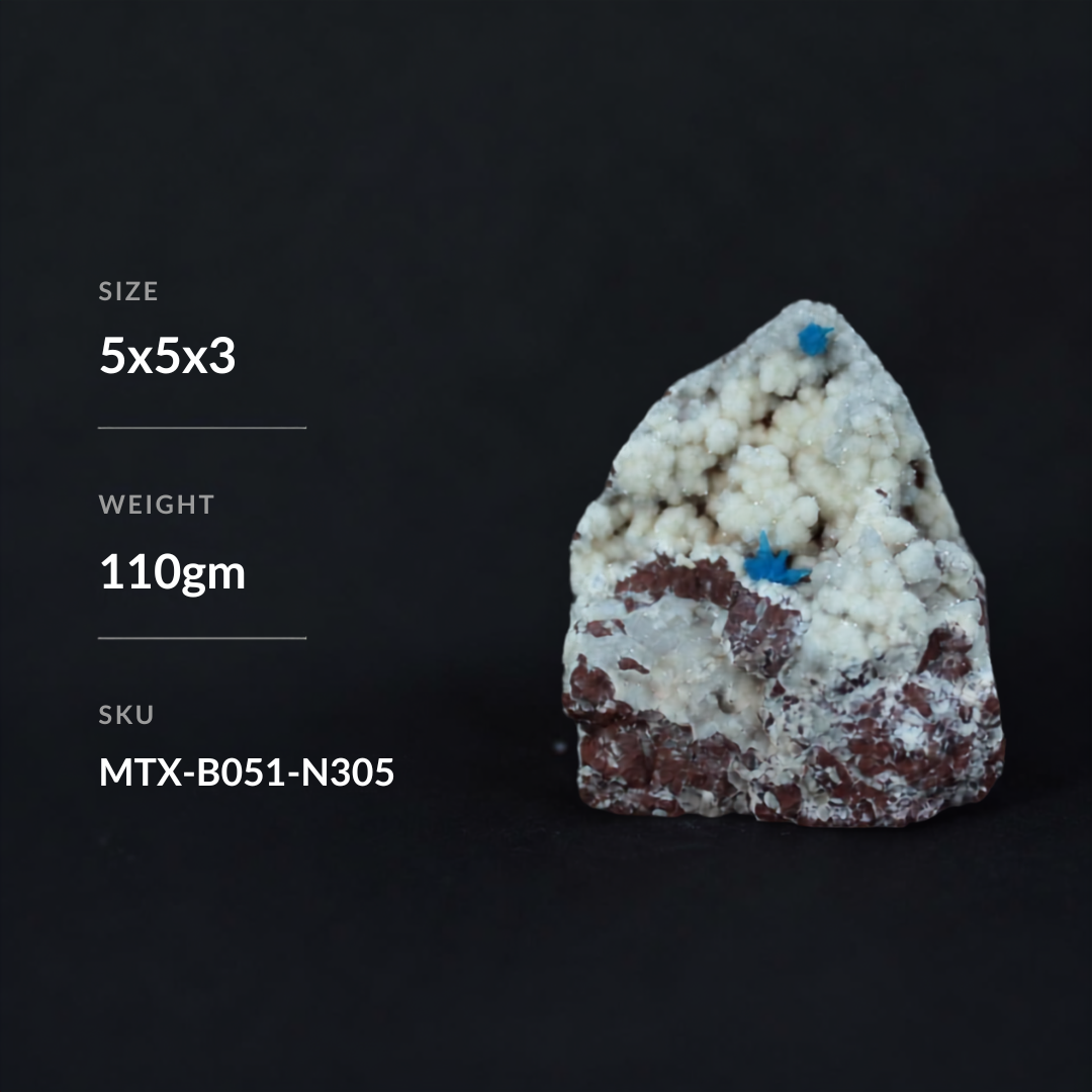 Natural Cavansite Crystal Matrix – Mineral Specimen from India