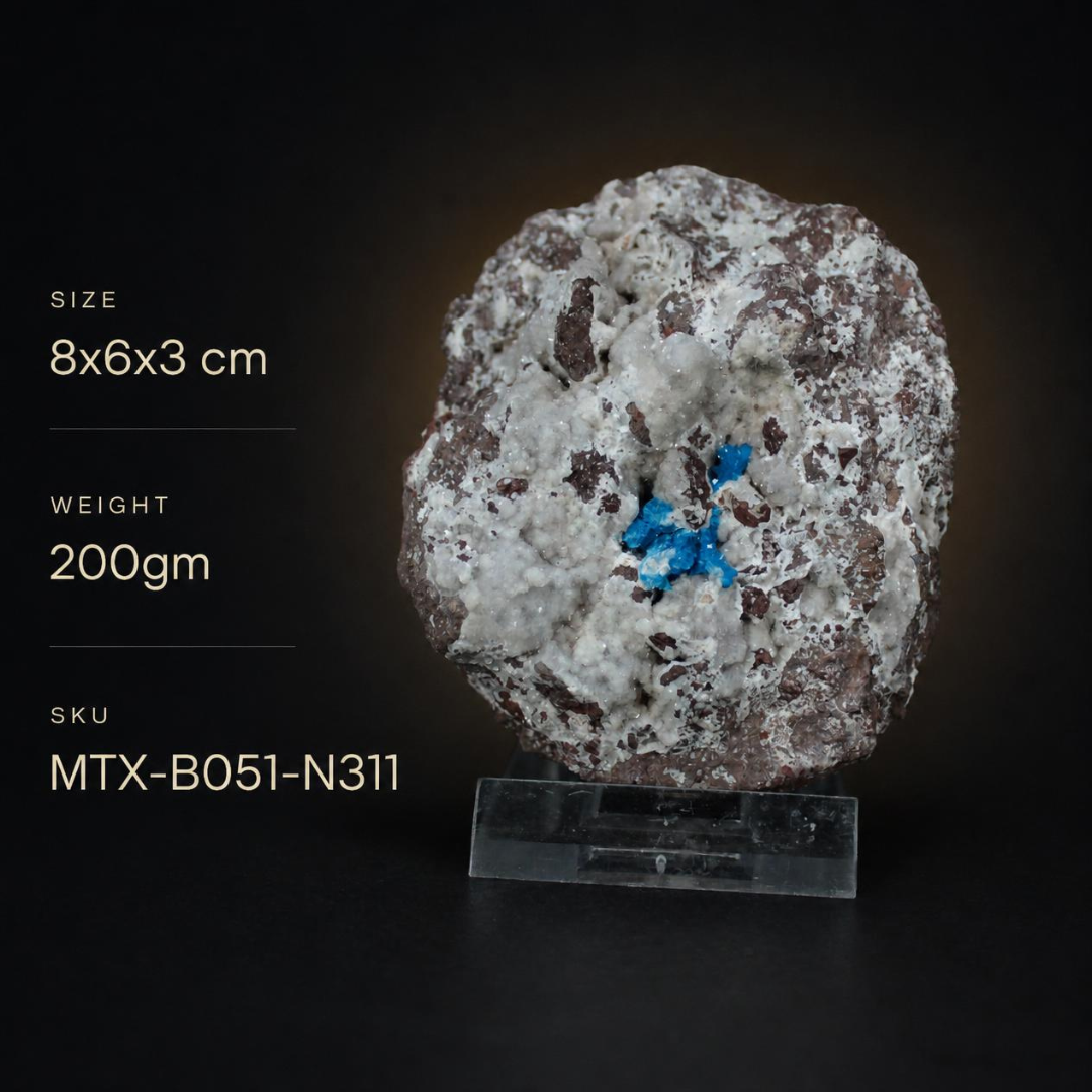 Natural Cavansite Crystal Matrix – Mineral Specimen from India