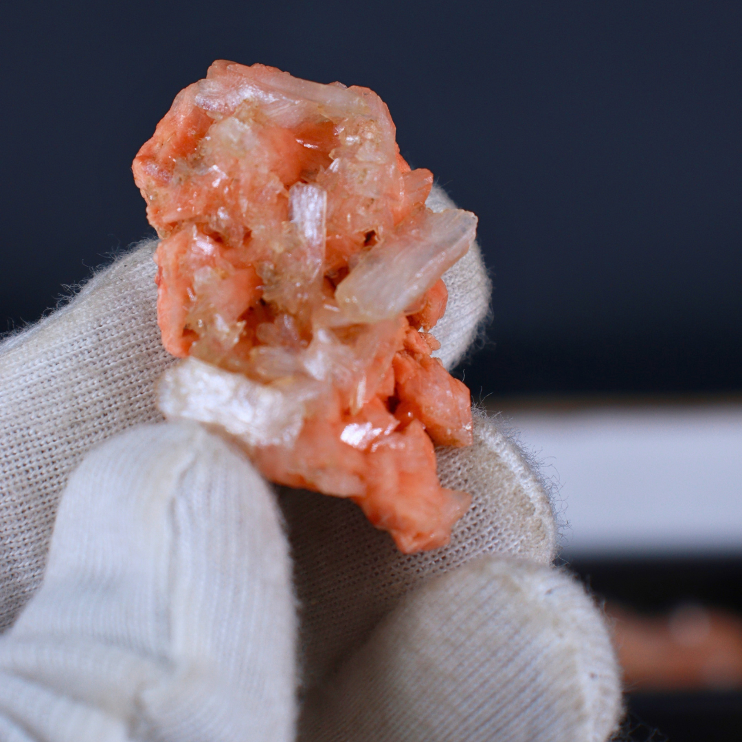 Natural Orange Stilbite with Heulandite Crystal Lot – 54 PCS – Mineral Specimens from India