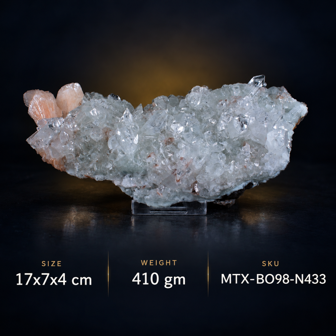 Natural Apophyllite with Heulandite Crystal Specimen – India