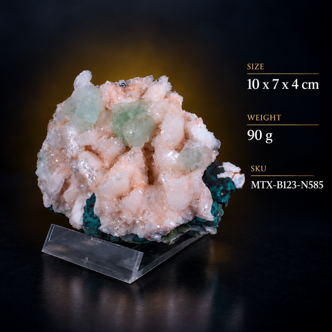 Natural Pink Apophyllite with Heulandite Mineral Specimen – 90g