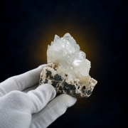 Natural White Apophyllite with Stilbite on Basalt Matrix – 260 g