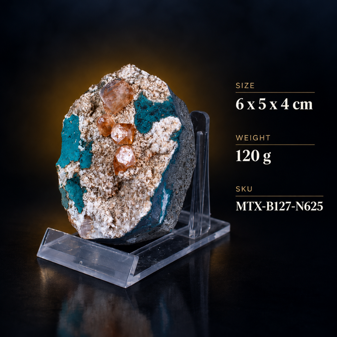 Natural Red Calcite with Heulandite Mineral Specimen – 120g