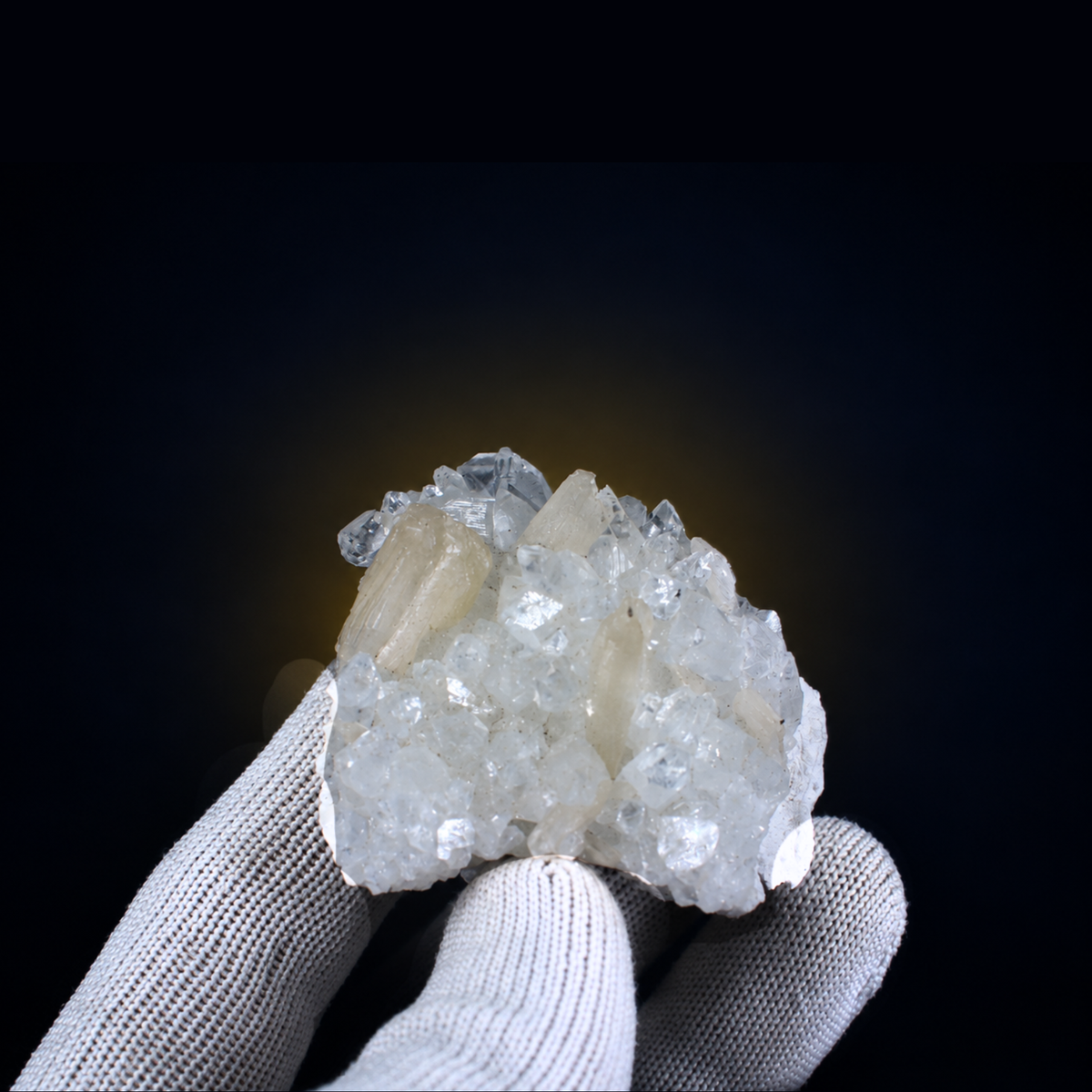 Natural Apophyllite with Stilbite Crystal Cluster – 50 g