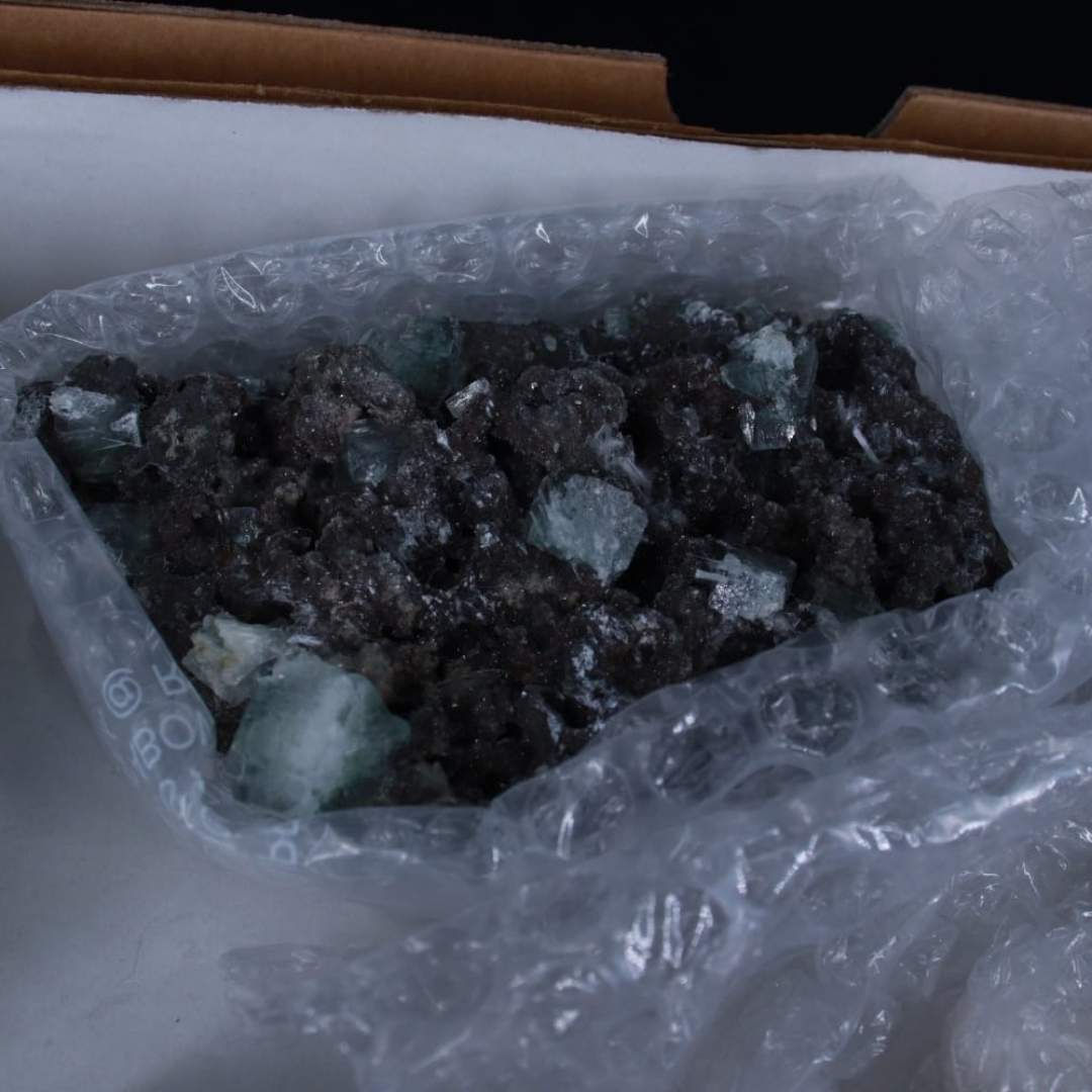 Natural Green Apophyllite with Scolecite Crystal Lot – 12 Pieces from India