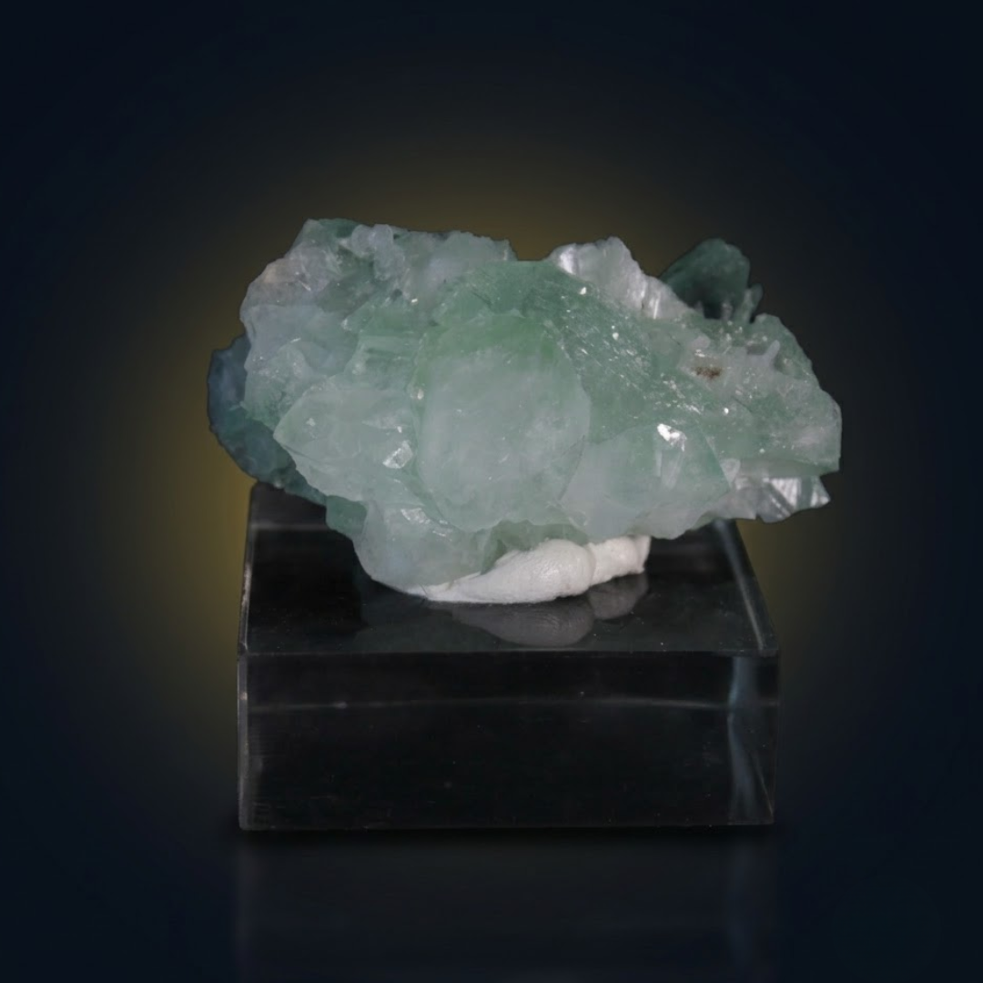 Natural Green Apophyllite Crystal with Heulandite Matrix – Mineral Specimen from India