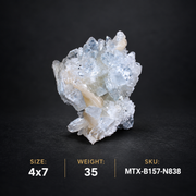 Natural Stilbite with Apophyllite Crystal Cluster – 35 g