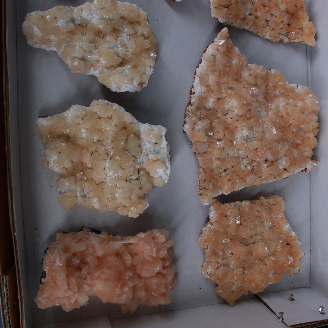 Natural Stilbite Heulandite Crystal Lot – 9 Pieces from India
