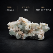 Natural Green Apophyllite with Heulandite Crystal Specimen | 13×5×4 cm | 300g