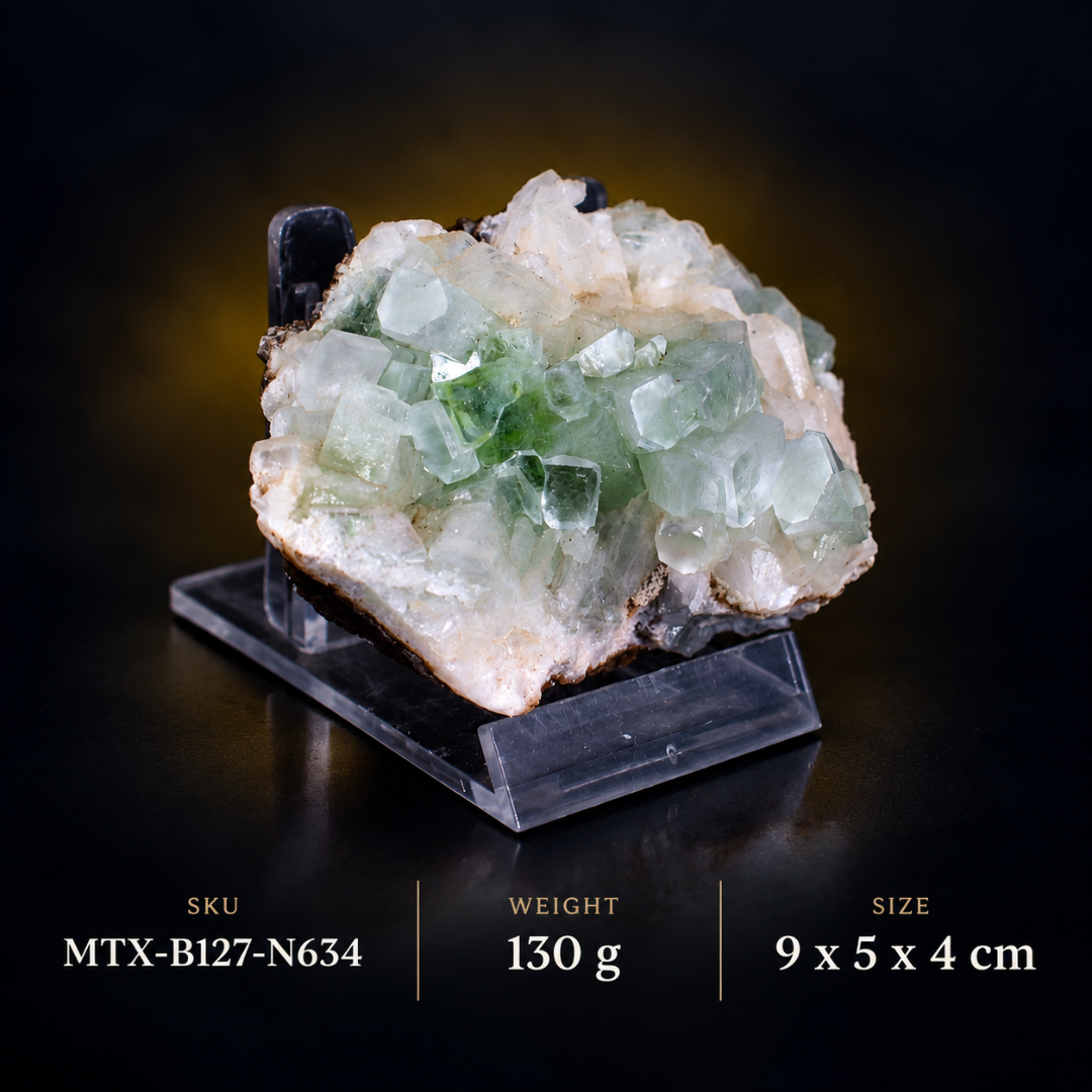 Natural Green Apophyllite with Heulandite Mineral Specimen – 130g