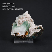 Green Apophyllite Crystals on Stilbite Matrix Natural Indian Mineral Specimen 7 × 7 × 3 cm | 100 g