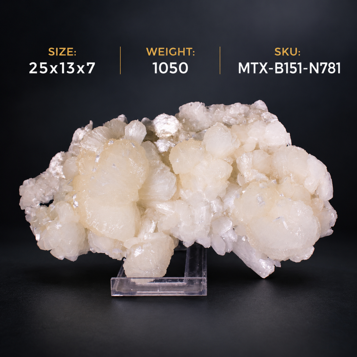 Natural Stilbite on Matrix with Heulandite 1050 g