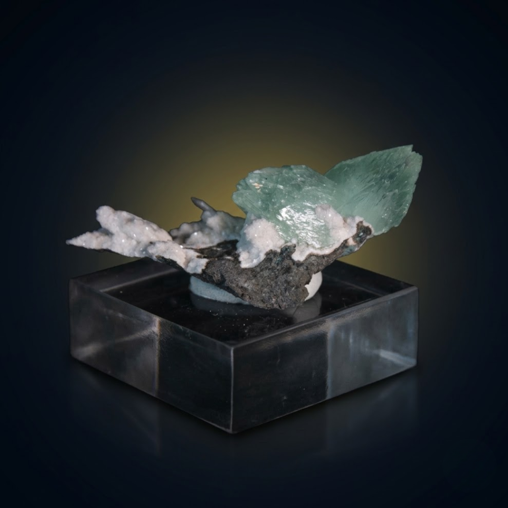 Natural Green Apophyllite Crystal Matrix – Mineral Specimen from India