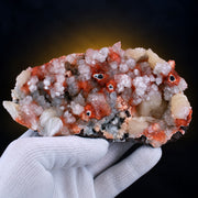 Apophyllite with Stilbite on Dark Rocky Matrix · 510 g · 16 × 9 × 5 cm