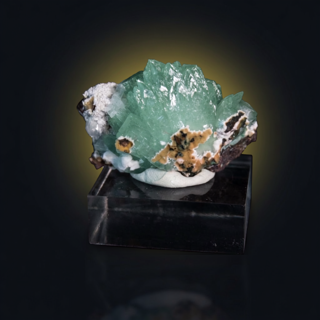 Natural Green Apophyllite Crystal Matrix – Mineral Specimen from India