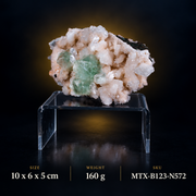 Natural Green Apophyllite with Stilbite Crystal Specimen – 160g