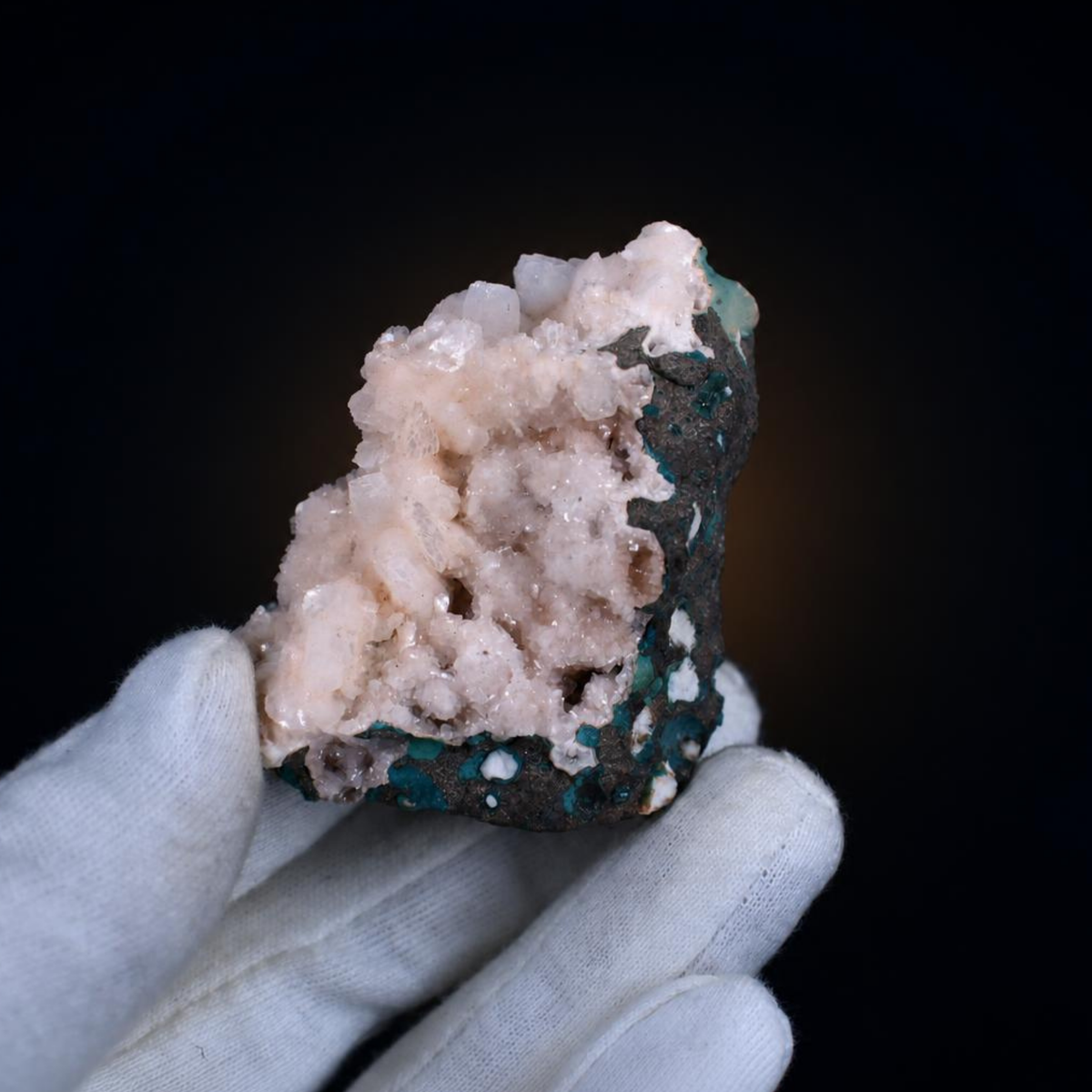 Pink Heulandite Crystal Cluster with Stilbite Natural Zeolite Specimen
