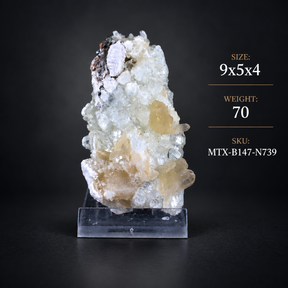 Stilbite on Heulandite Crystal Cluster | 9×5×4 cm | 70g