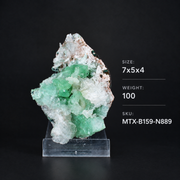 Natural Green Apophyllite with Stilbite on Matrix – 100 g