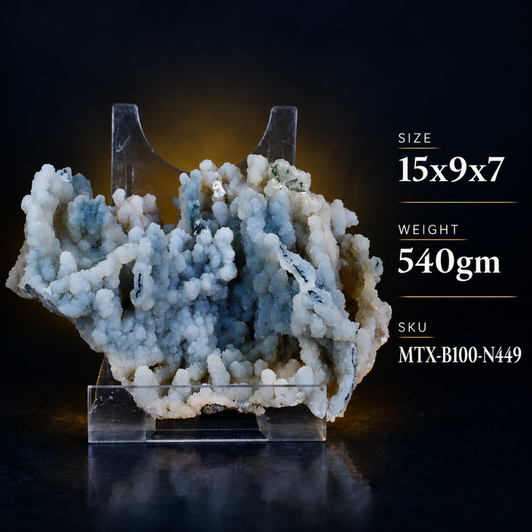 Natural Chalcedony Mineral Specimen – India