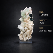 Natural Green Apophyllite with Heulandite and Stilbite on Matrix – 220 g