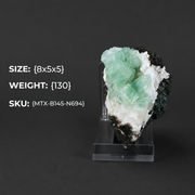 Green Apophyllite & Stilbite Mineral Specimen Collector Crystal 130 g