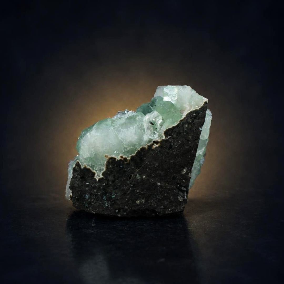 Green Apophyllite on White Matrix – Natural Mineral Specimen