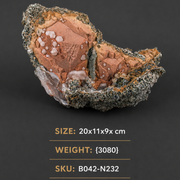 Natural Pink/Peach Heulandite with Calcite & Botryoidal Chalcedony Matrix