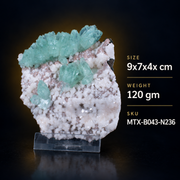 Green Apophyllite with Heulandite Matrix · 120 g · 9 × 7 × 4 cm · India