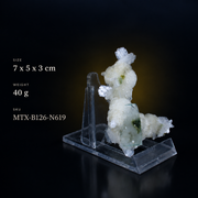 Okenite &amp; Heulandite Natural Crystal Specimen | Premium Mineral Collection 40g 7 × 5 × 3 cm