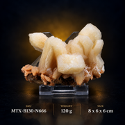 Natural Orange Stilbite with Calcite Crystal Specimen – 120g