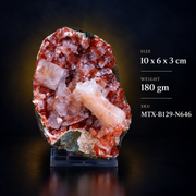 Natural Apophyllite &amp; Stilbite with Hematite Mineral Specimen – 180g