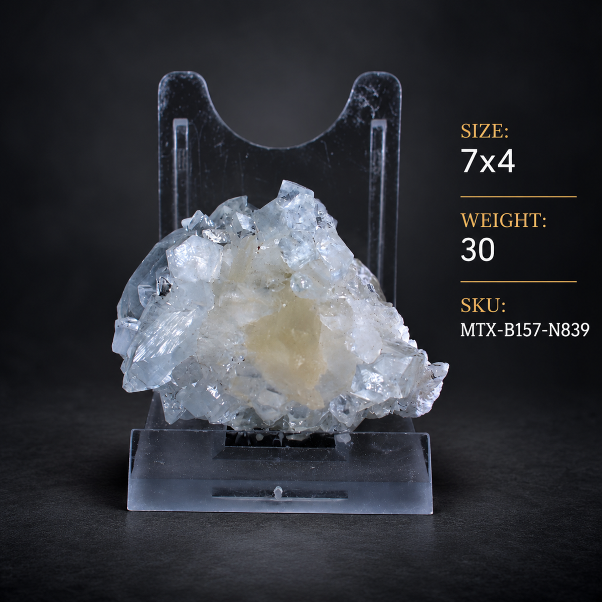 Natural Stilbite with Apophyllite Crystal Cluster – 30 g