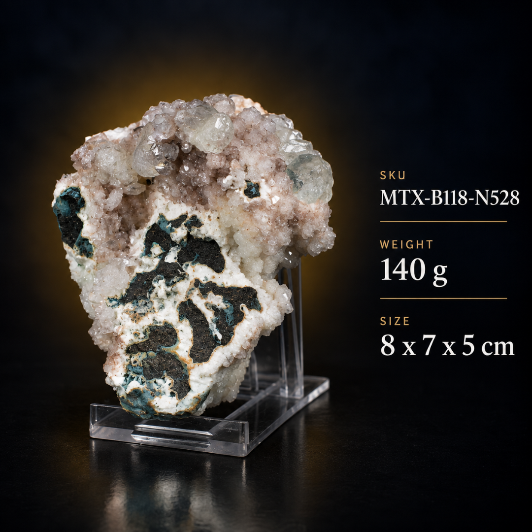 Natural Apophyllite with Stilbite – Mineral Crystal Specimen