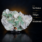 Natural Green Apophyllite with Heulandite Crystal Specimen – India