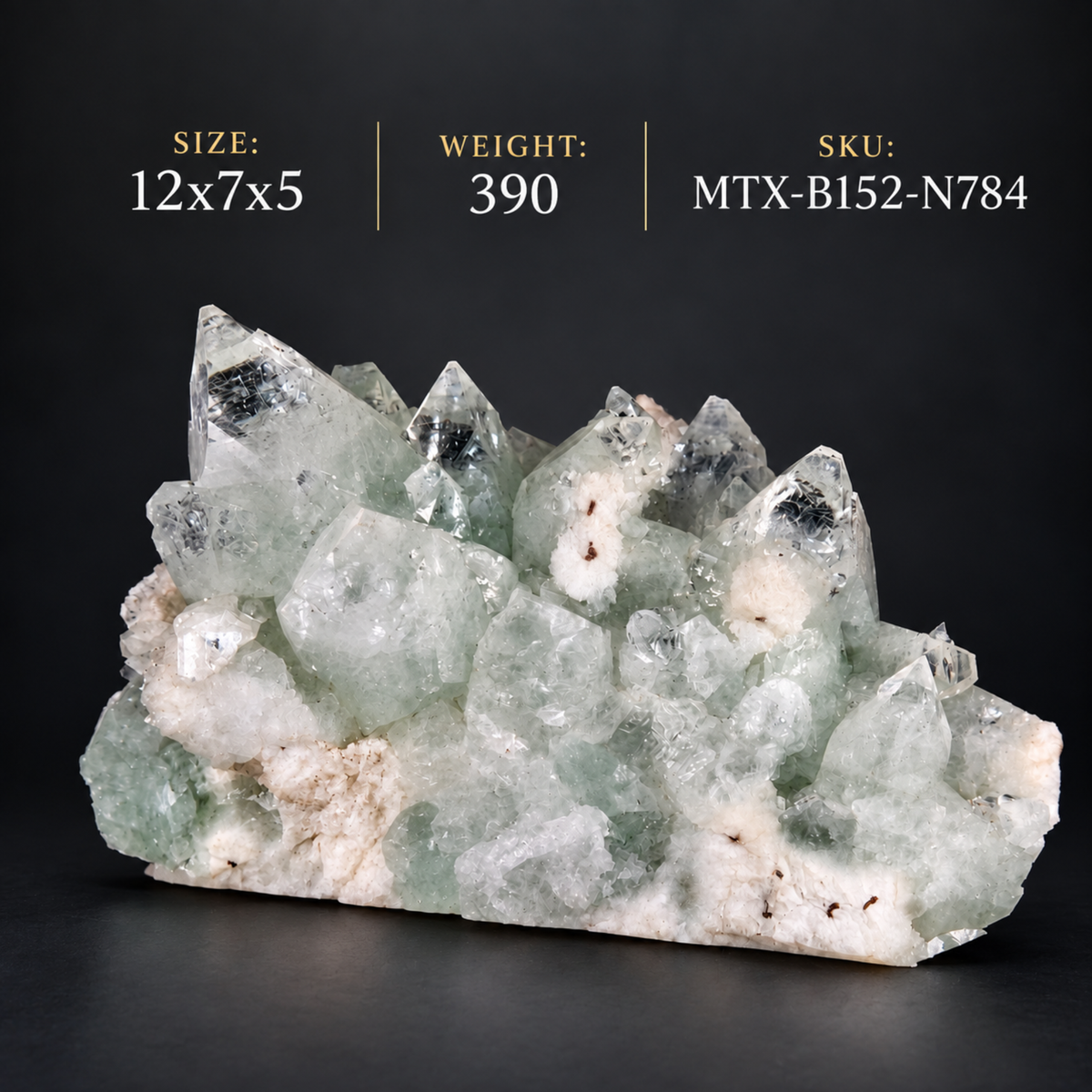 Natural Green Apophyllite on Matrix – 390 g