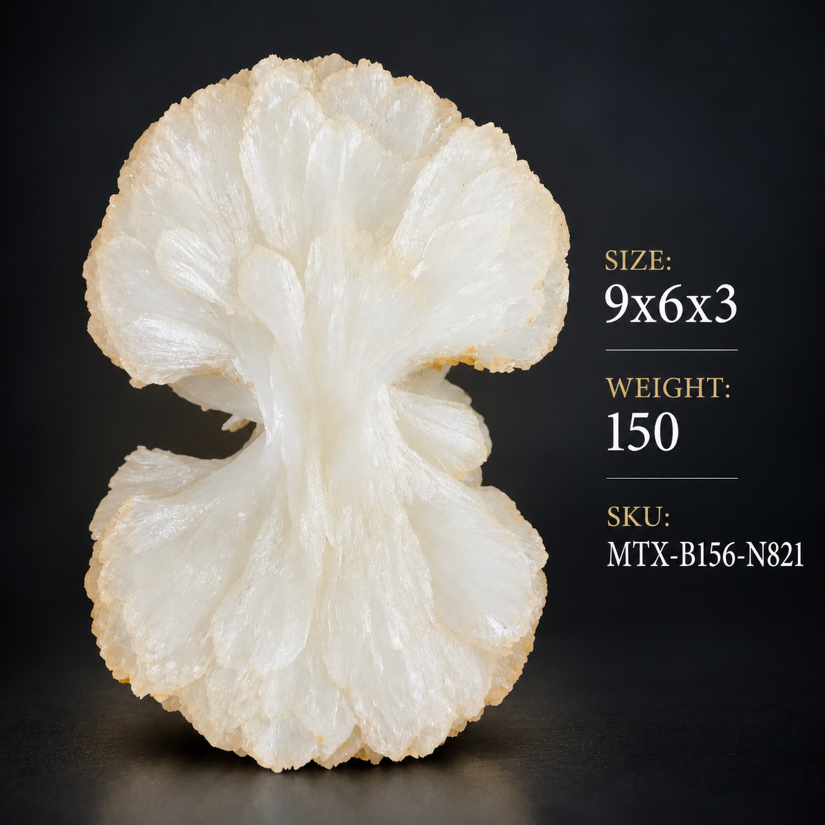 Natural White Heulandite Crystal Cluster – 150 g