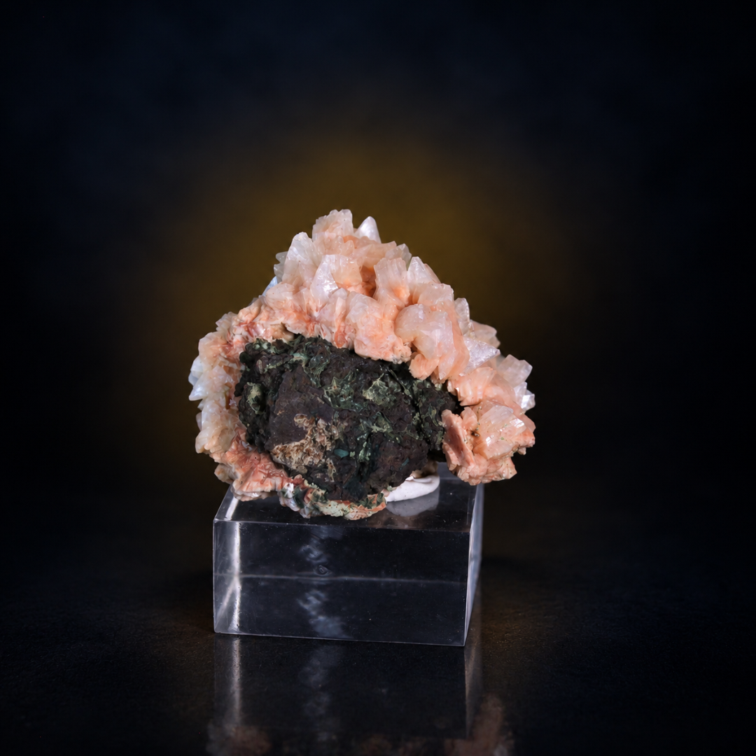Natural Orange Stilbite Crystal with Heulandite – Mineral Specimen from India